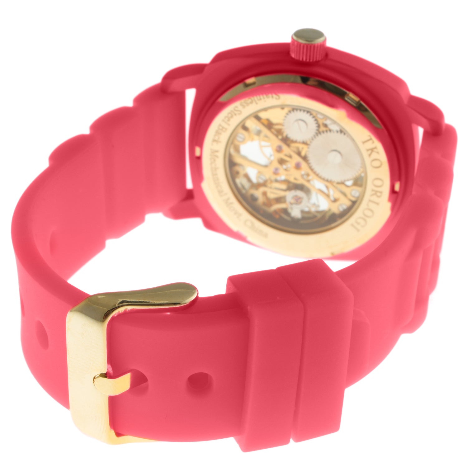 TKO 40mm Mechanical Skeleton Watch- Pink