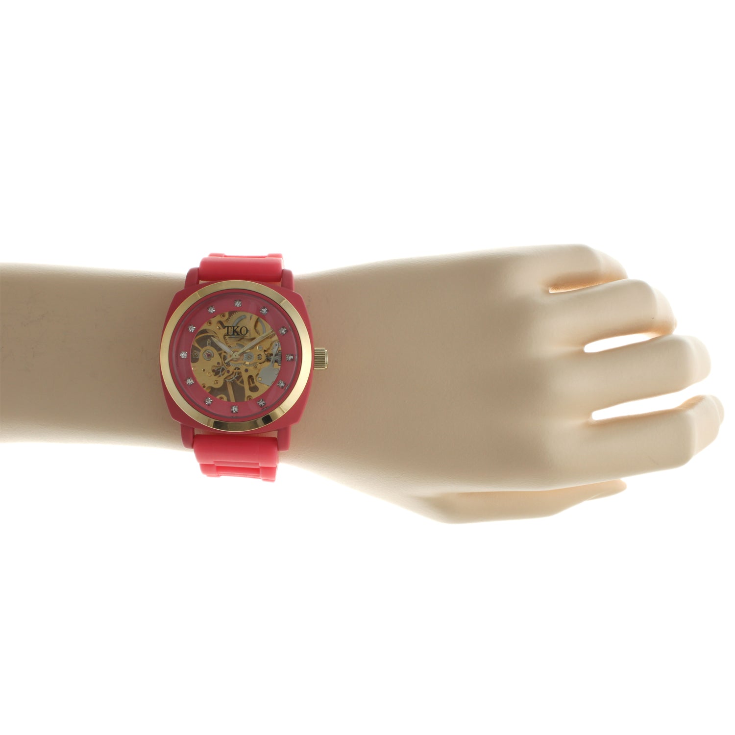 TKO 40mm Mechanical Skeleton Watch- Pink