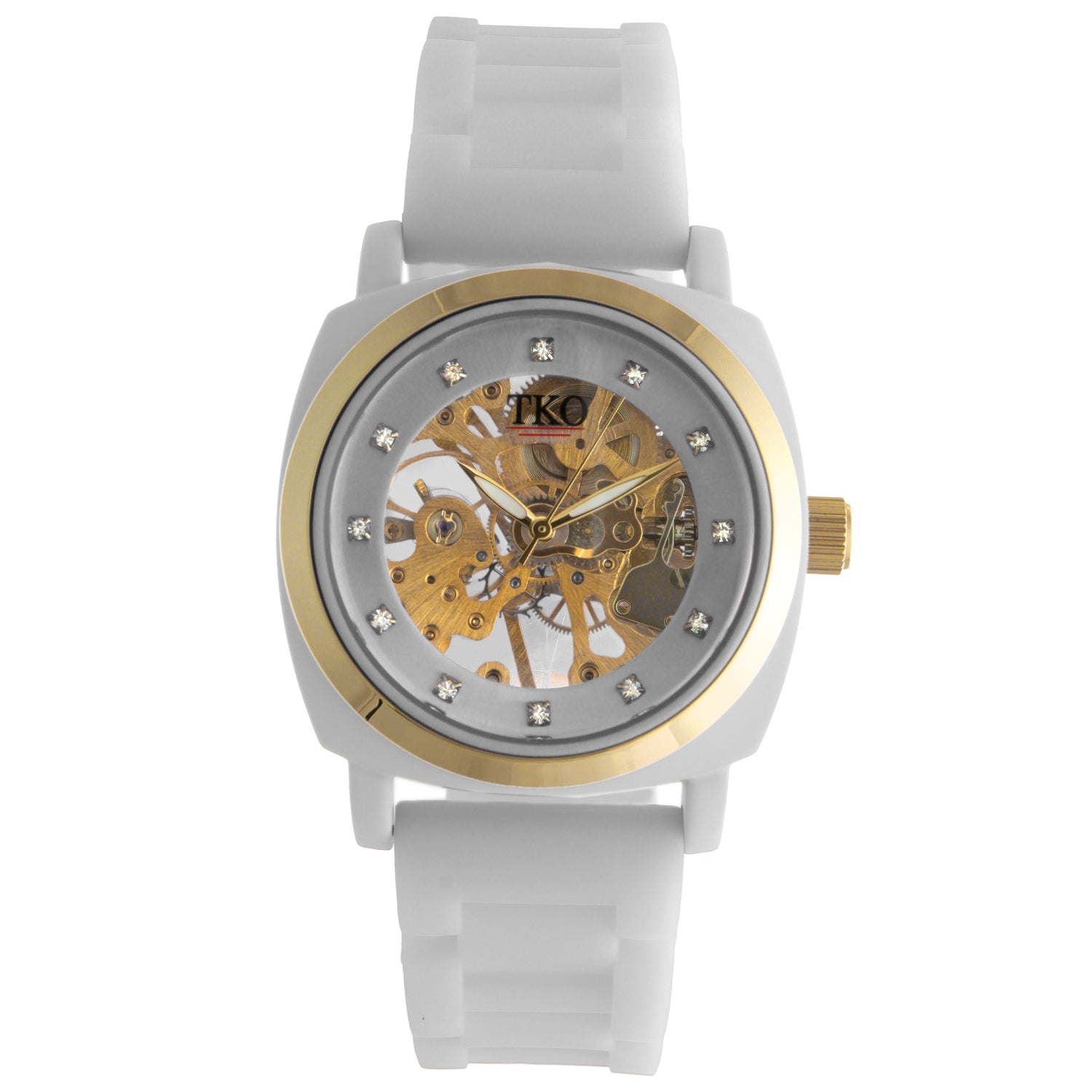 TKO 40mm Mechanical Skeleton Watch- White