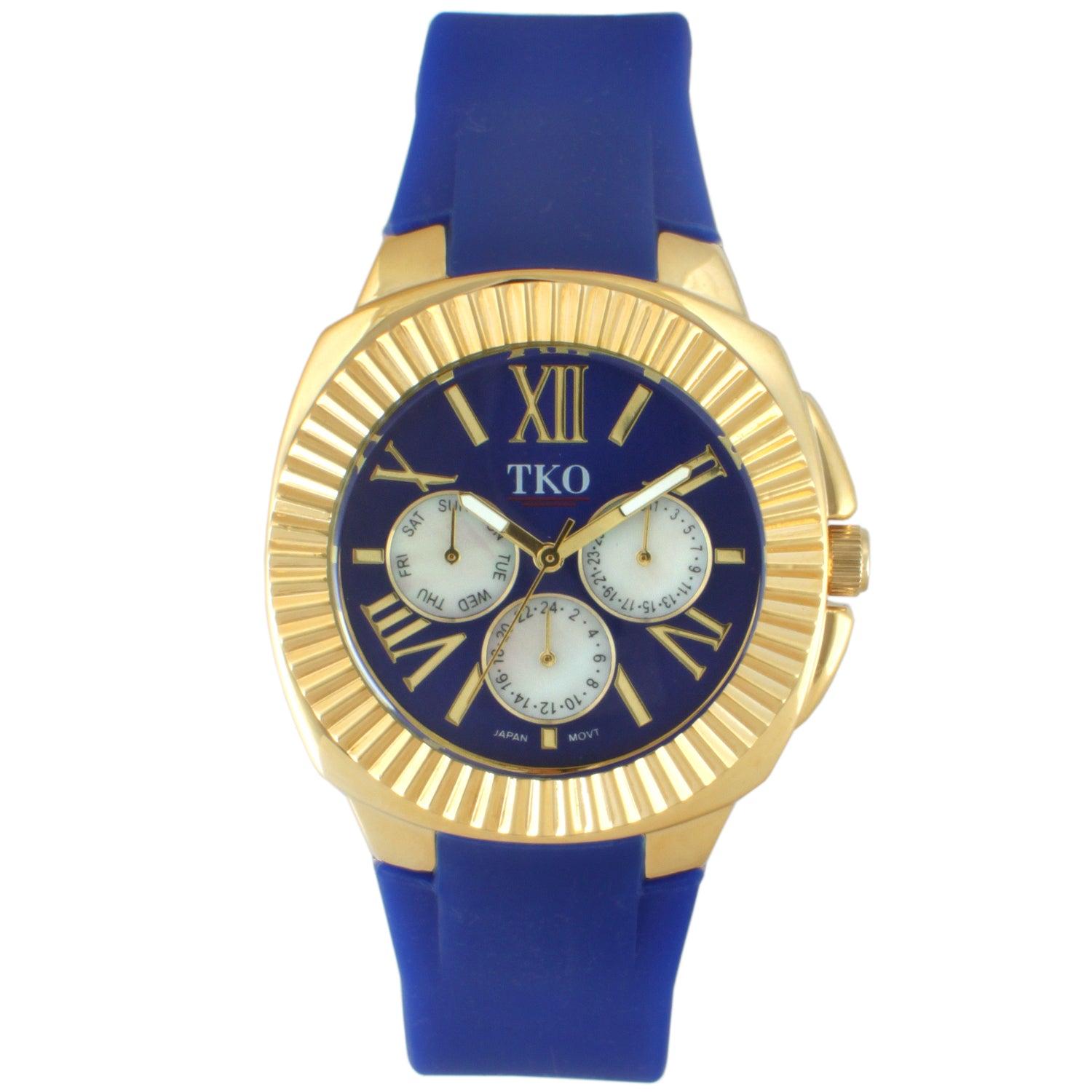 TKO Multi-Function Watch with Fluted Bezel - Blue