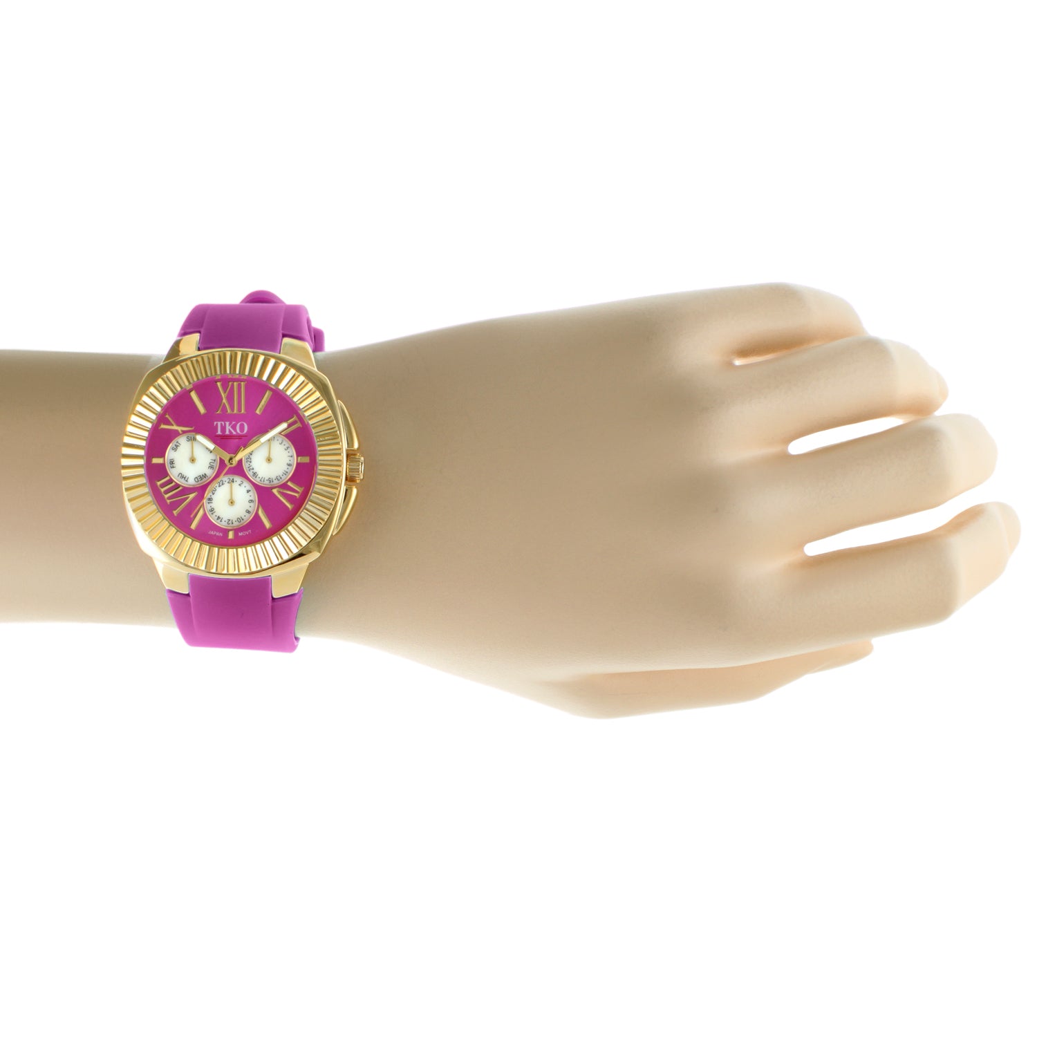 TKO Multi-Function Watch with Fluted Bezel - Purple
