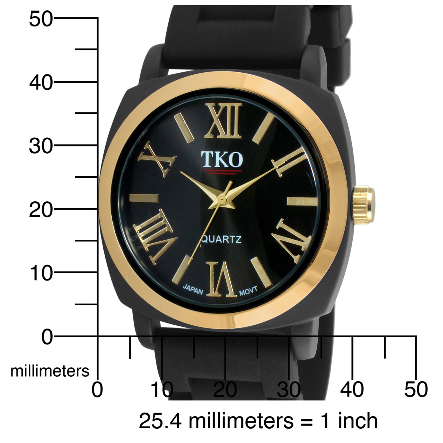 TKO Milano Fall Silicone Rubber Watch- Black
