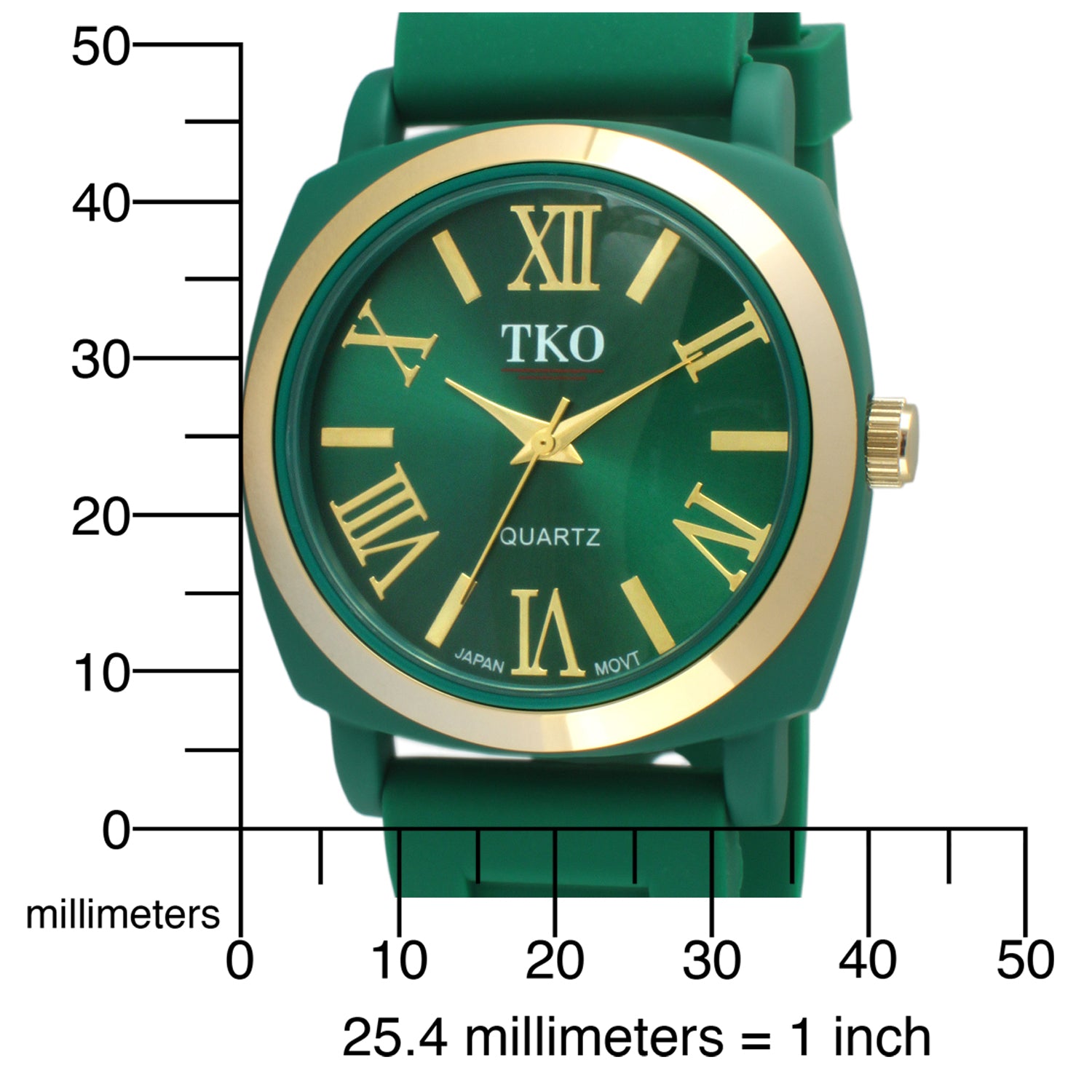 TKO Milano Fall Silicone Rubber Watch- Green