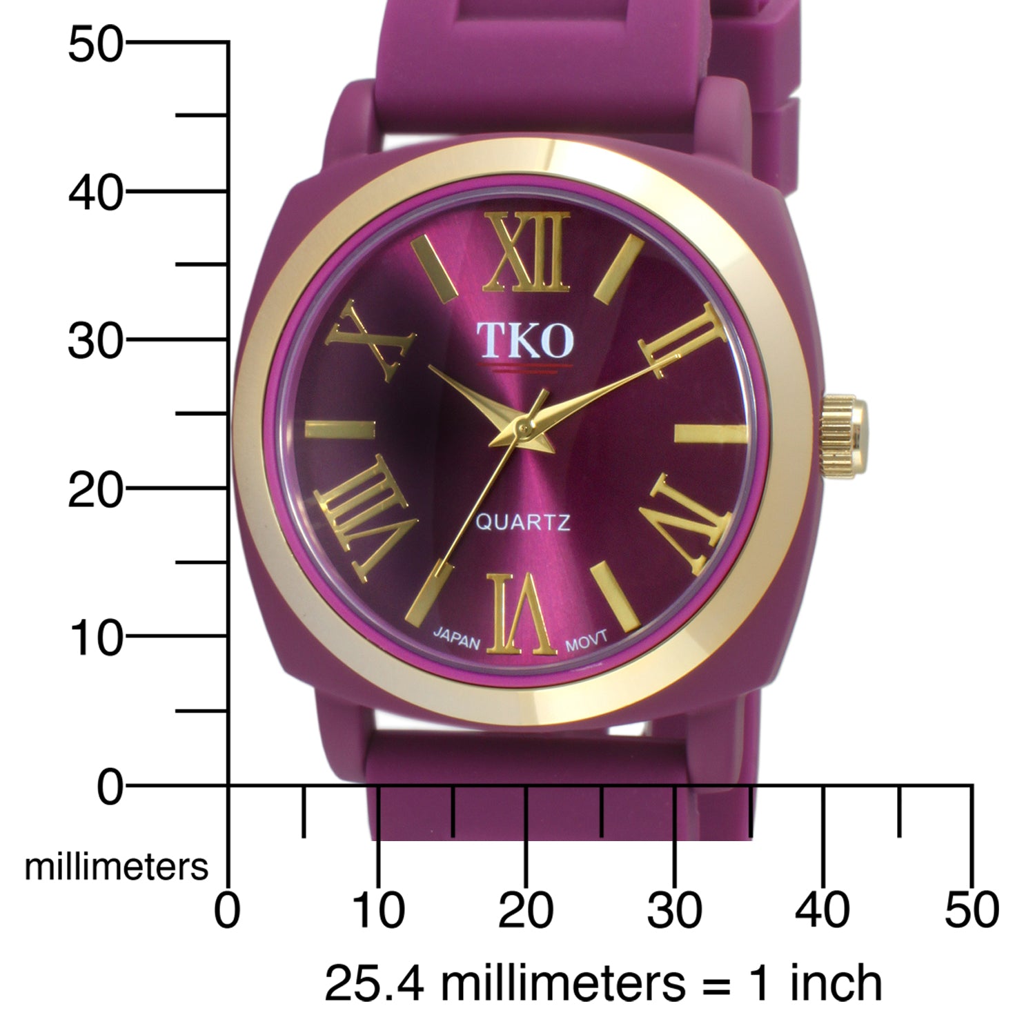 TKO Milano Fall Silicone Rubber Watch- Purple