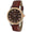 Mens 40mm Dress Watch with Roman Numerals and Brown Leather Strap