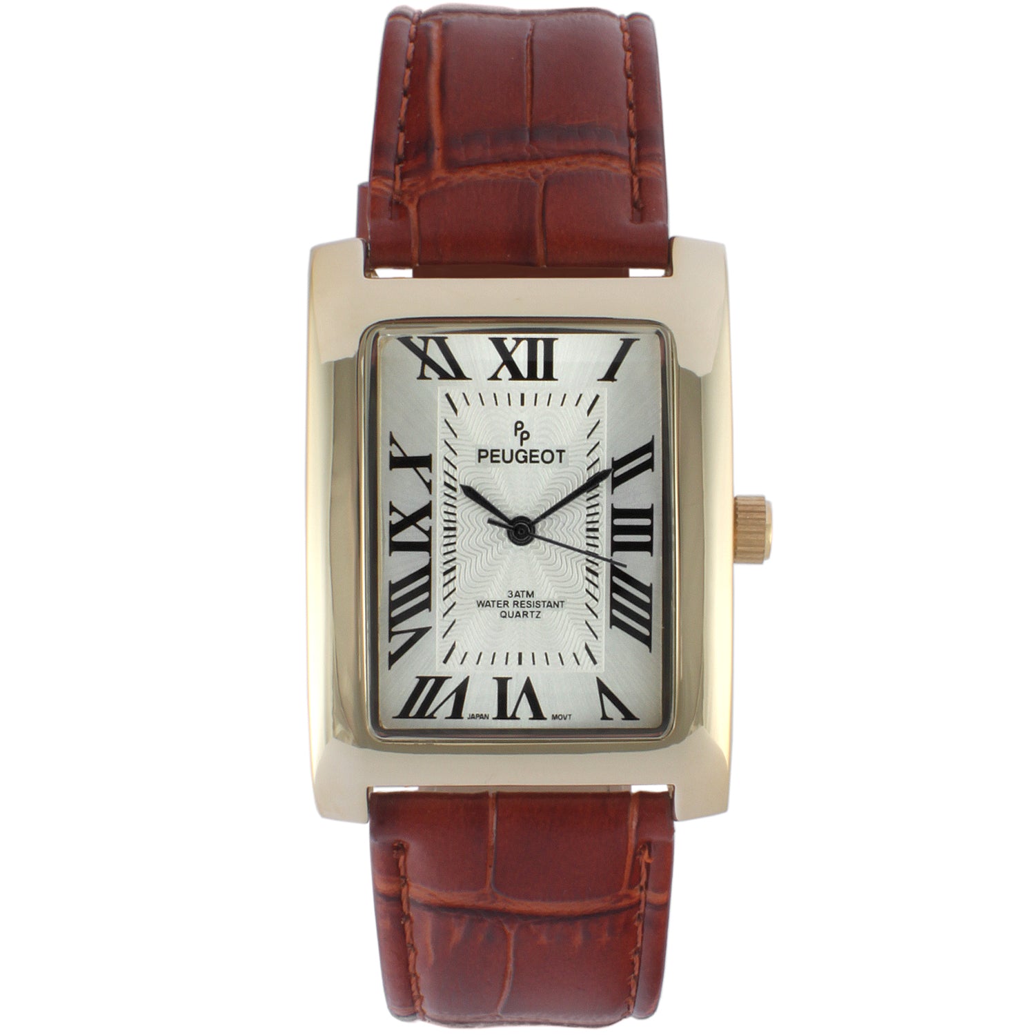 Men's x 30 mm Brown Vintage Tank Leather Strap Watch