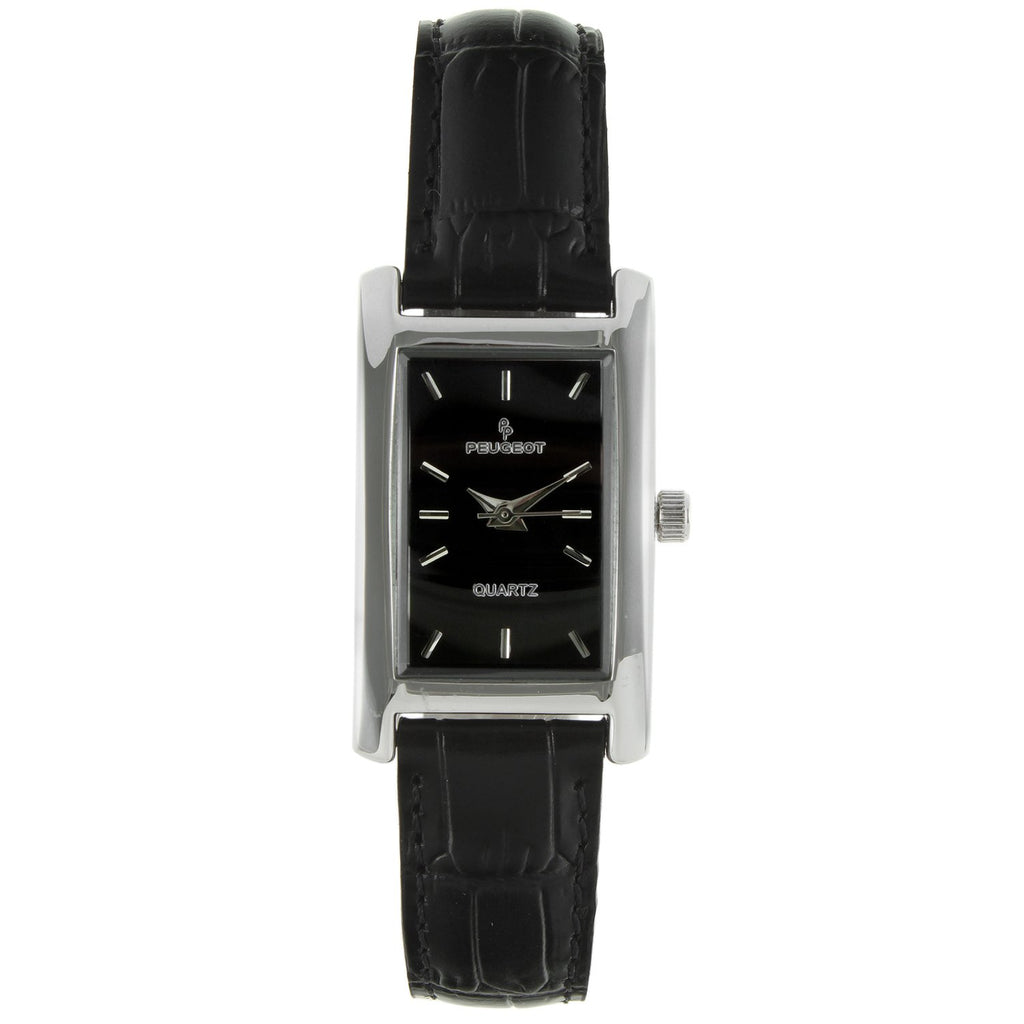Vintage Peck & Peck Rectangular Dress Watch | Black Leather Strap Peck and Peck Watch - Etsy main image 4