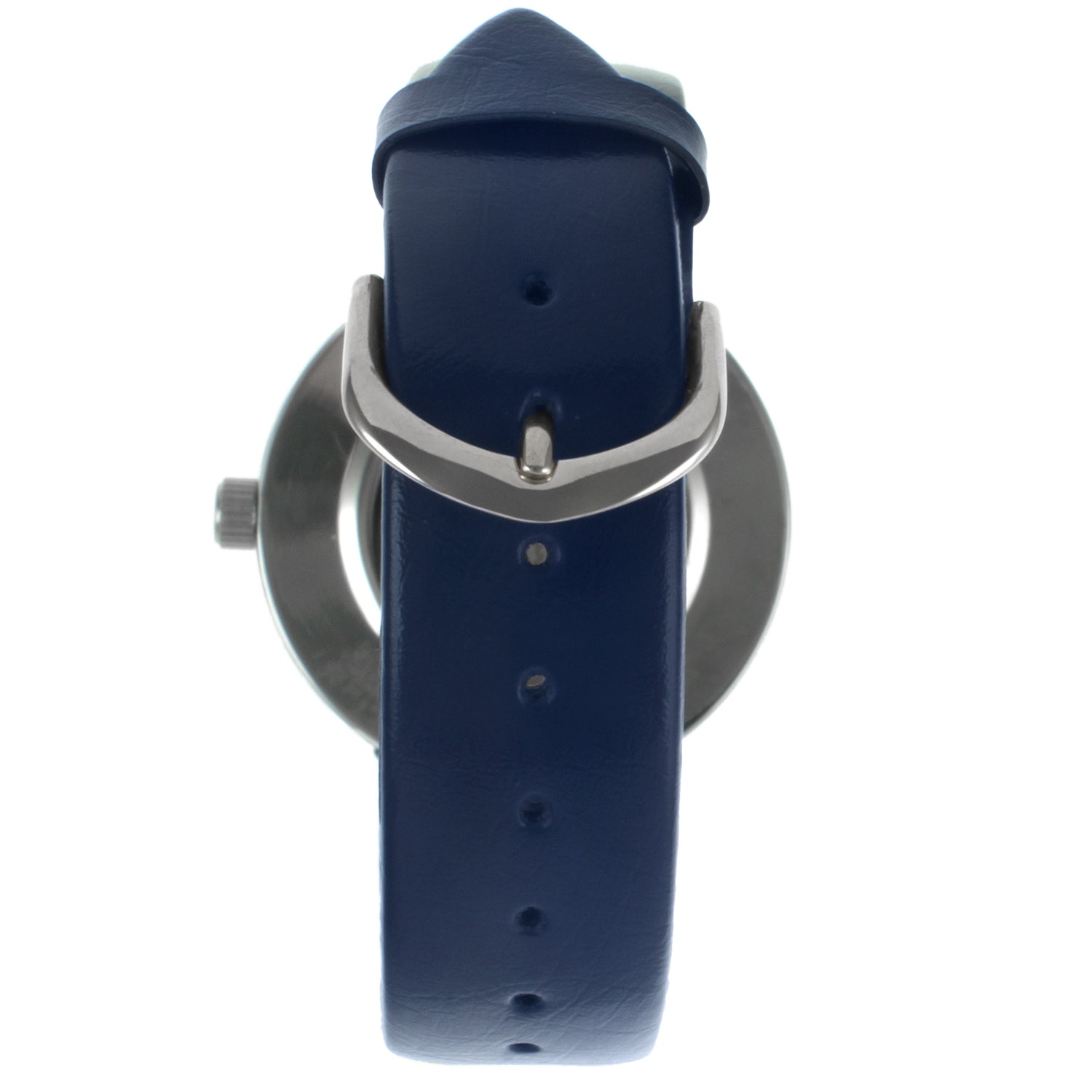 Women's Silver 38mm Floating CZ Diamond Blue Dial Watch