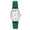 Women 26 x 32mm Cushion Shape Watch with Green Leather Band