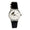 Women's 26mm Sun-Moon Phase Silver Watch with Black Leather Strap