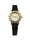 Women's Small Face Watch- 14K Gold Plated Bezel with Genuine Leather Band
