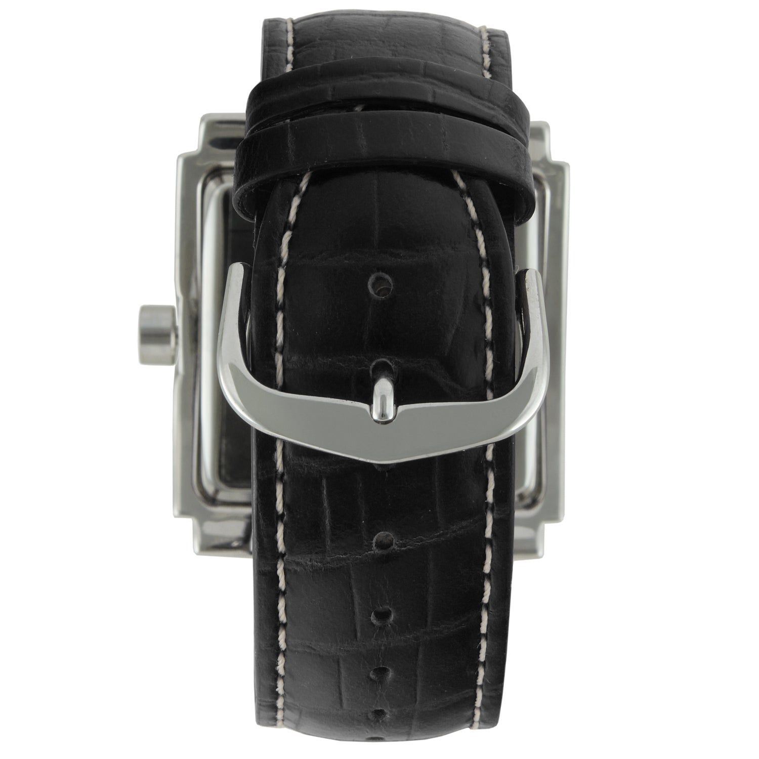 Women's Square 35x40mm Easy Read Big Face Watch with Leather Band