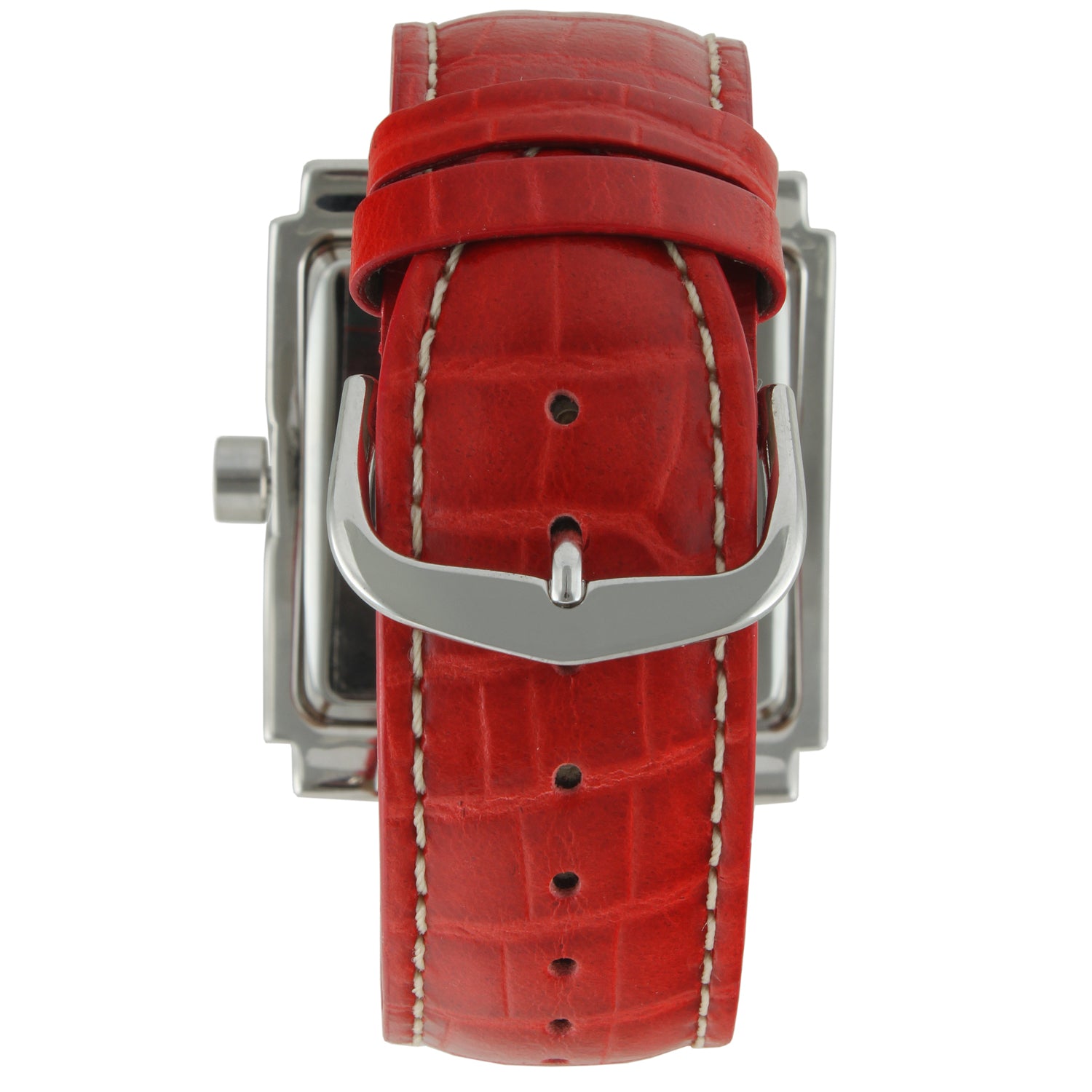 Women's Square 35x40mm Easy Read Big Face Watch with Leather Band