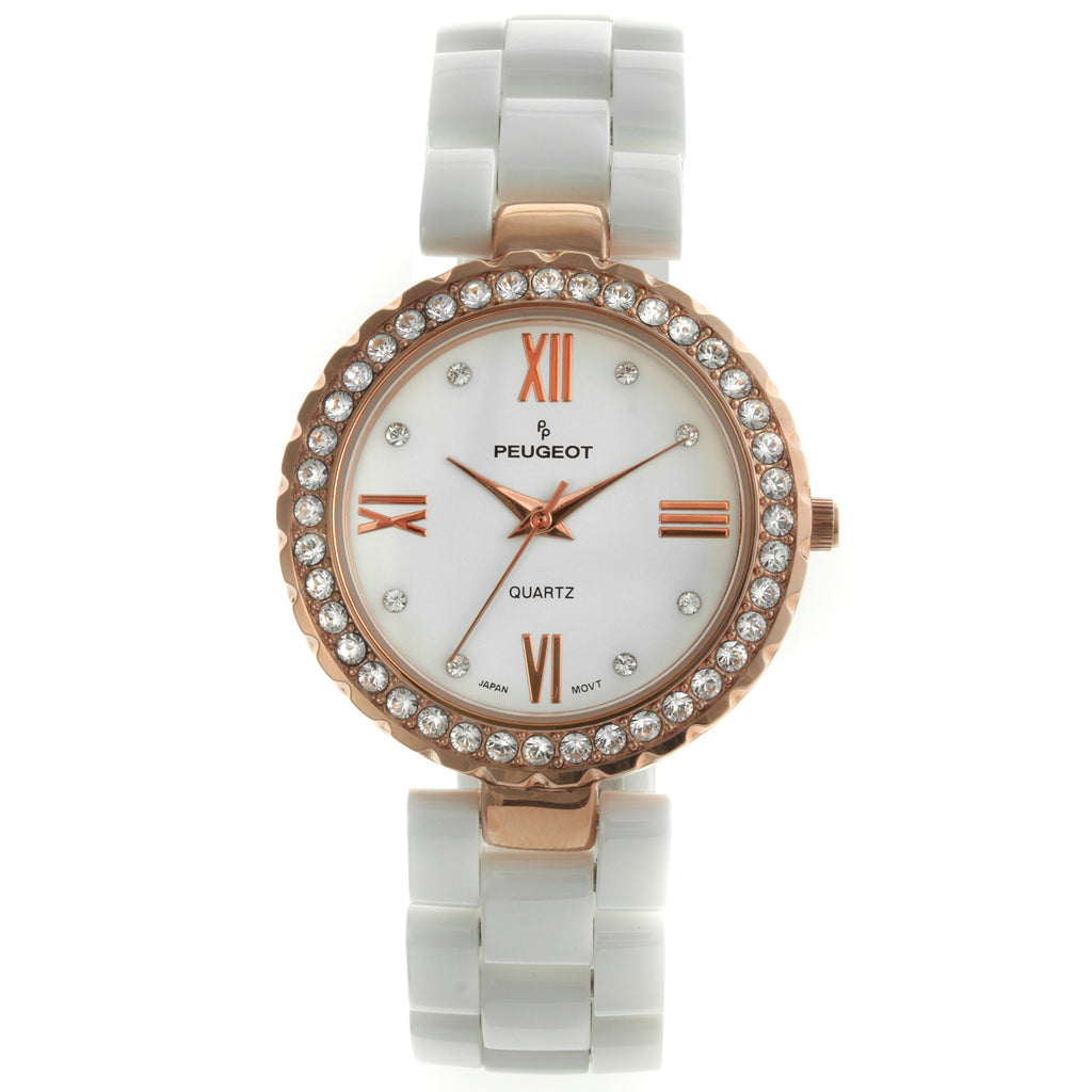 Peugeot Women Watch Rose Gold and White Ceramic Bracelet  display picture 2