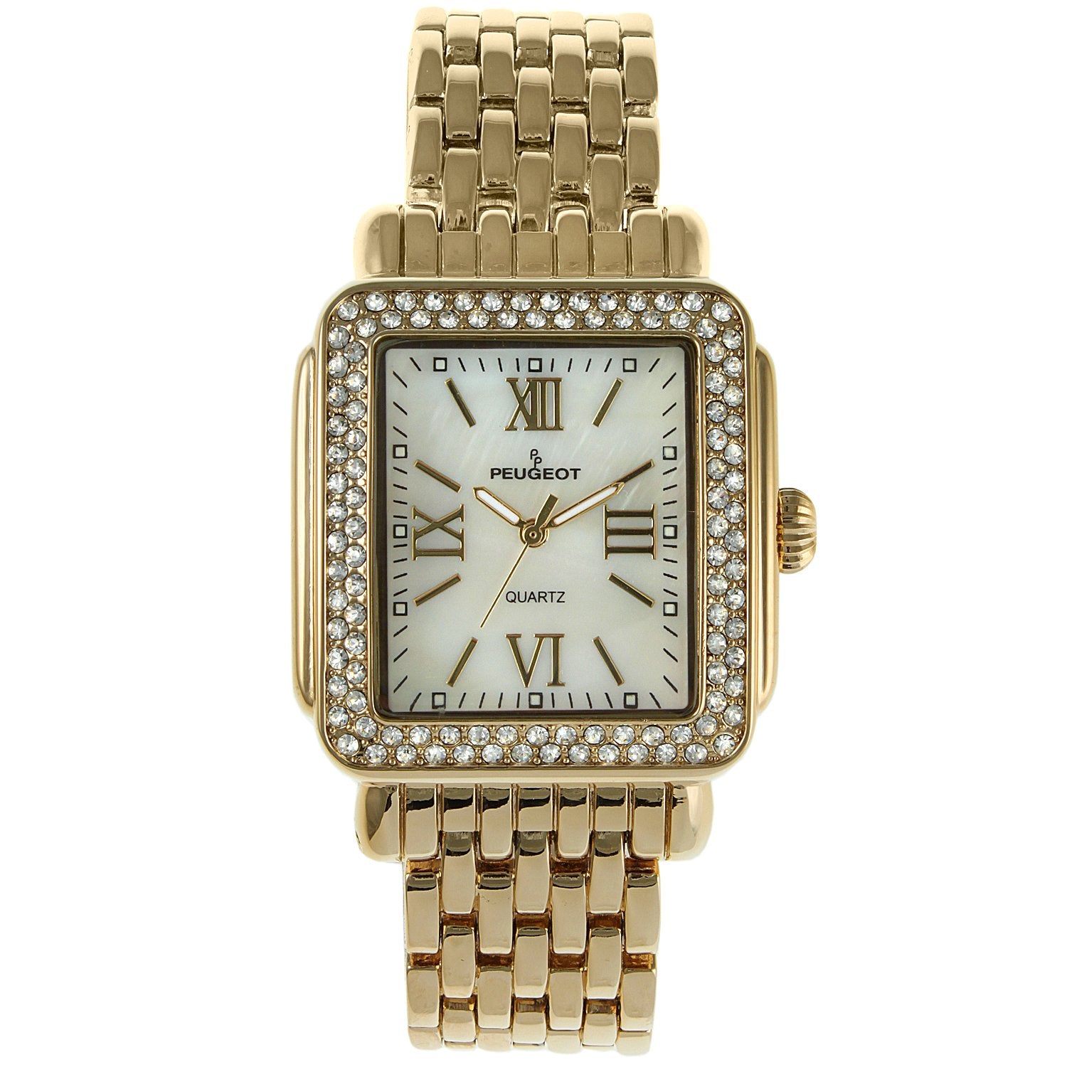Women's 36X30mm Gold Tank Bracelet Watch Panther Link Bracelet