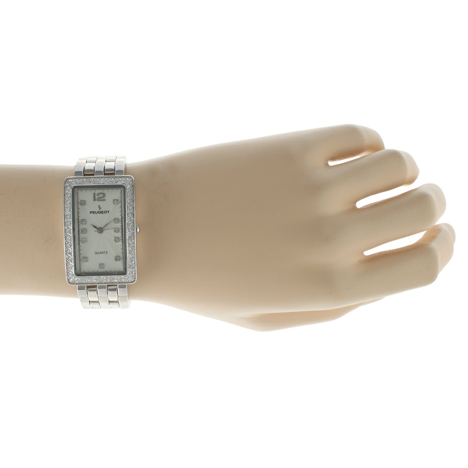 Women's 40x25mm Silver Bracelet Watch with Crystal Bezel