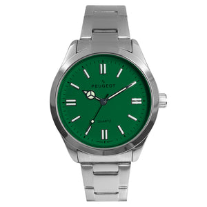 Women's 36mm Sport Watch with Green Dial and Stainless Steel Bracelet