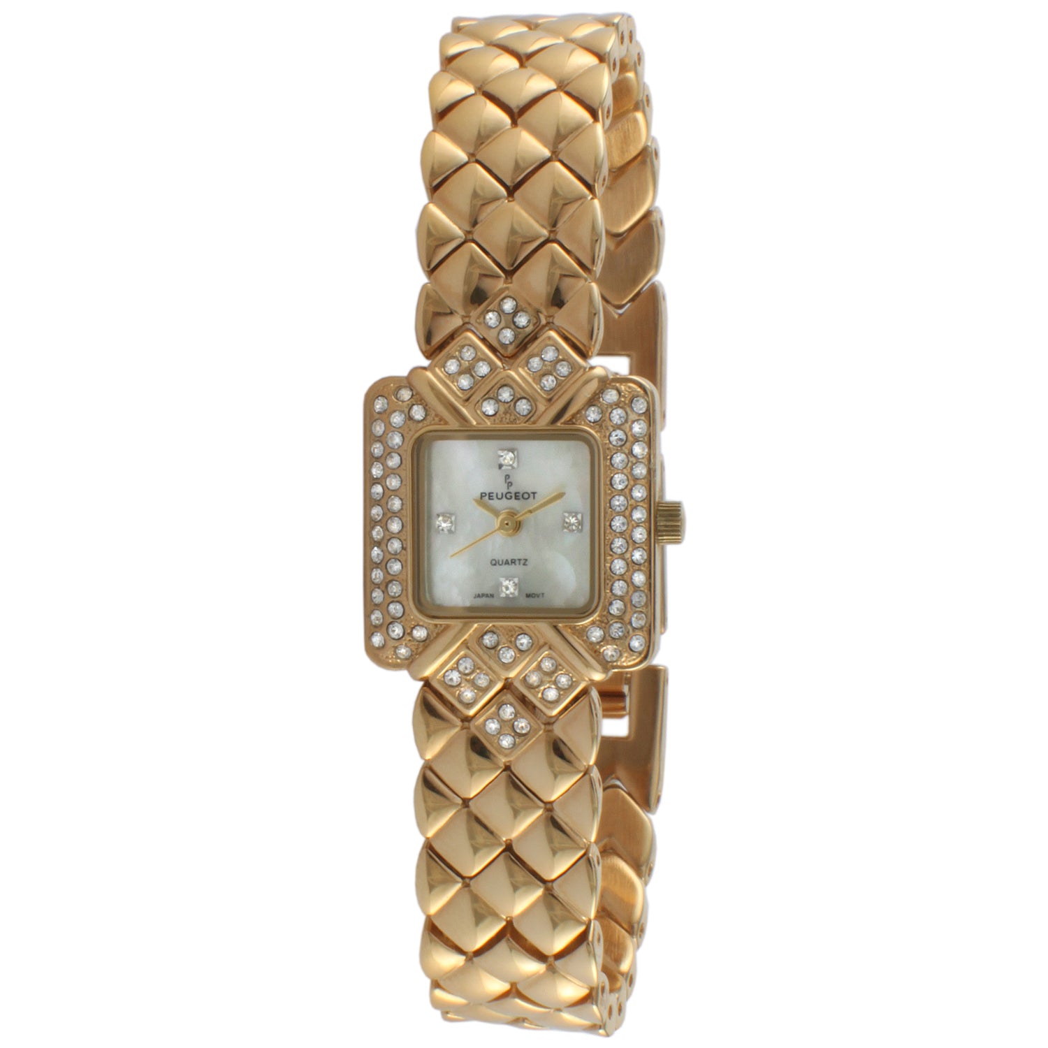 Women's Gold Bracelet Watch with Swarovski Crystal Bezel