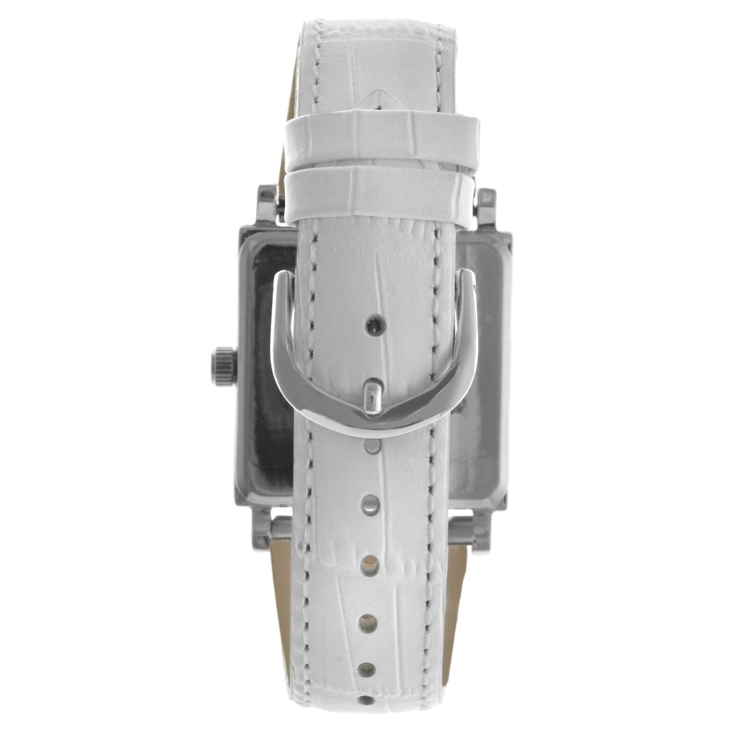 Women's Crystal Couture White Watch Pavet Face with Leather Bands