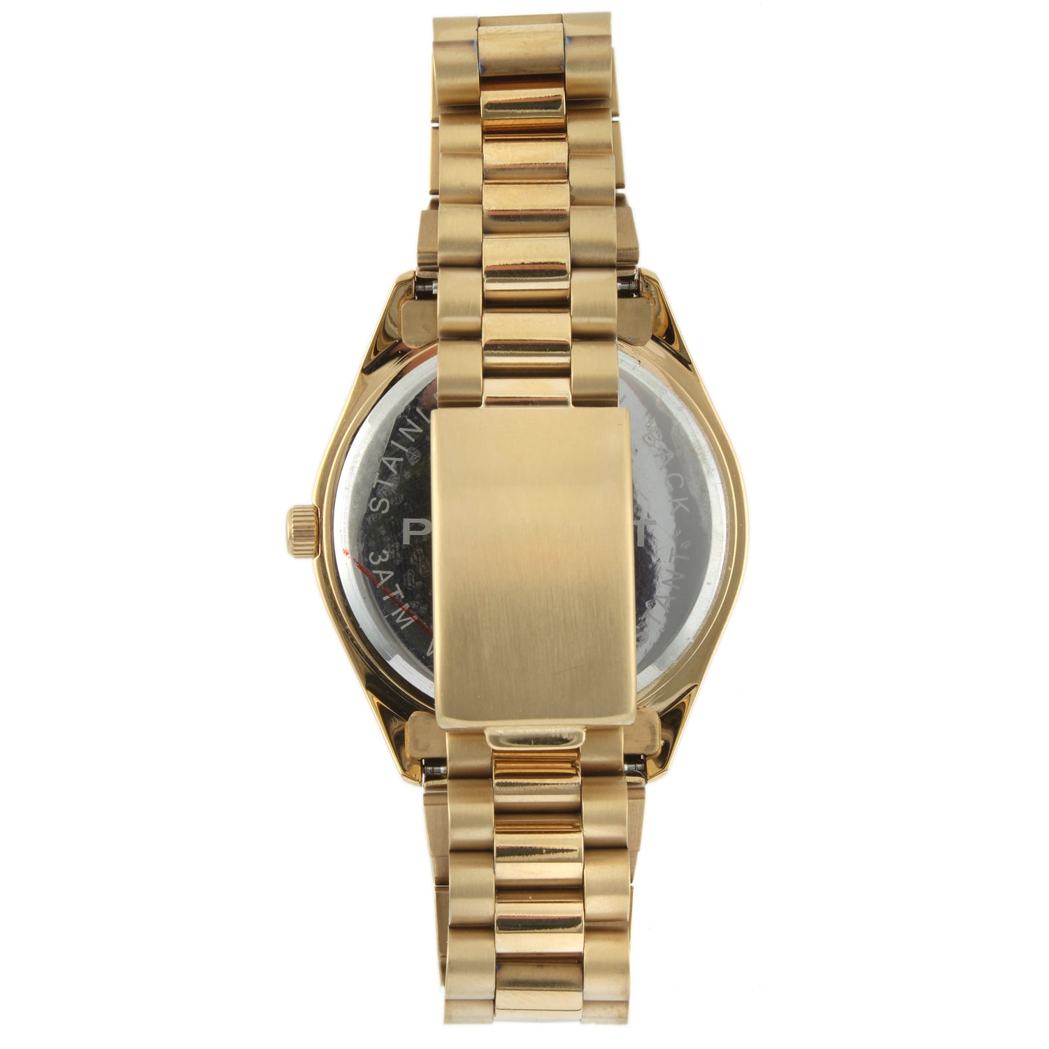 Men's 40mm White Face Fluted Bezel Gold Bracelet Watch