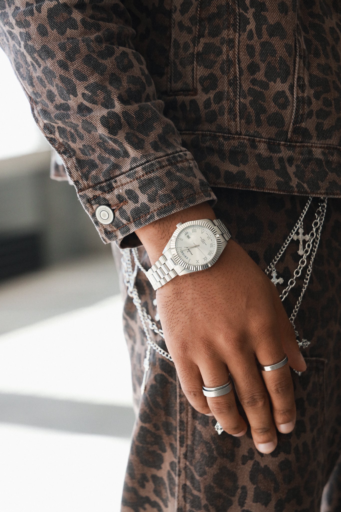 Peugeot Men's Watch Stainless Steel Bracelet with Day Date