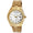 Men's 40mm White Face Fluted Bezel Gold Bracelet Watch