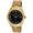 Men's 40mm Black Dial 14K Gold Plated Genuine Diamond Dial Watch