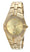 Womens 40mm Round Gold-Tone Crystal Encrusted Bracelet Watch