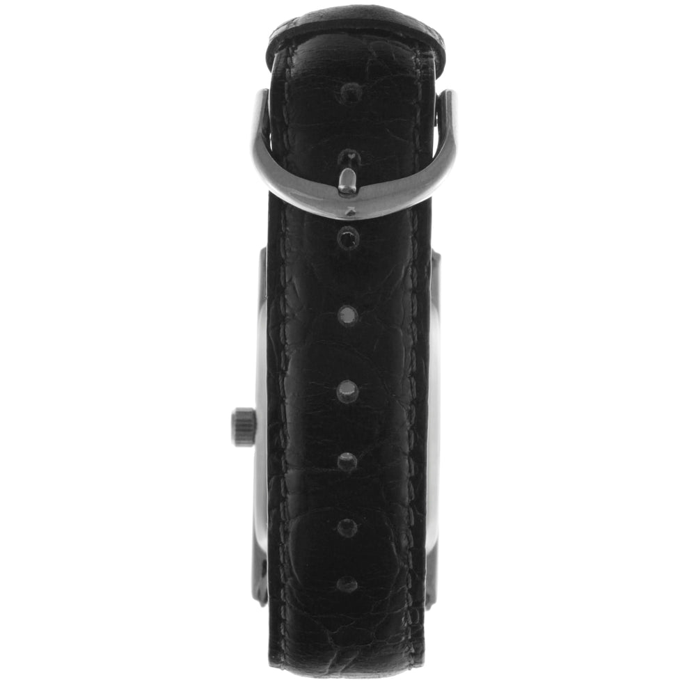 Men's Doctors Watch Gold Rectangular Large Second Hand Brown Strap.