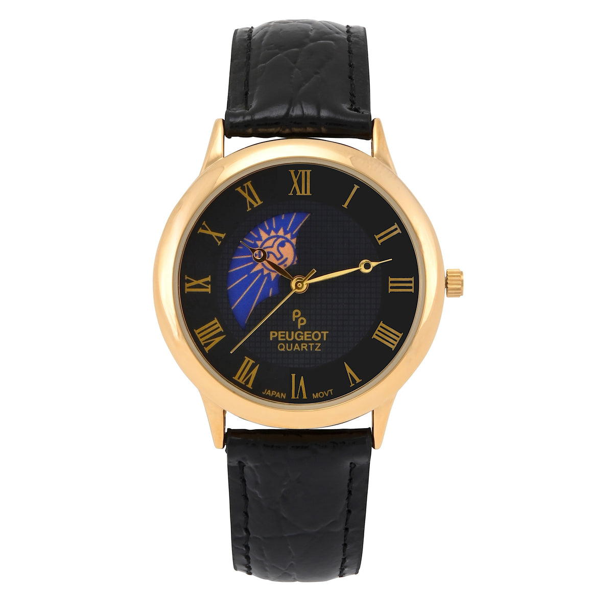 Genuine leather black metal colored and sun dial Peugeot Men main image 3