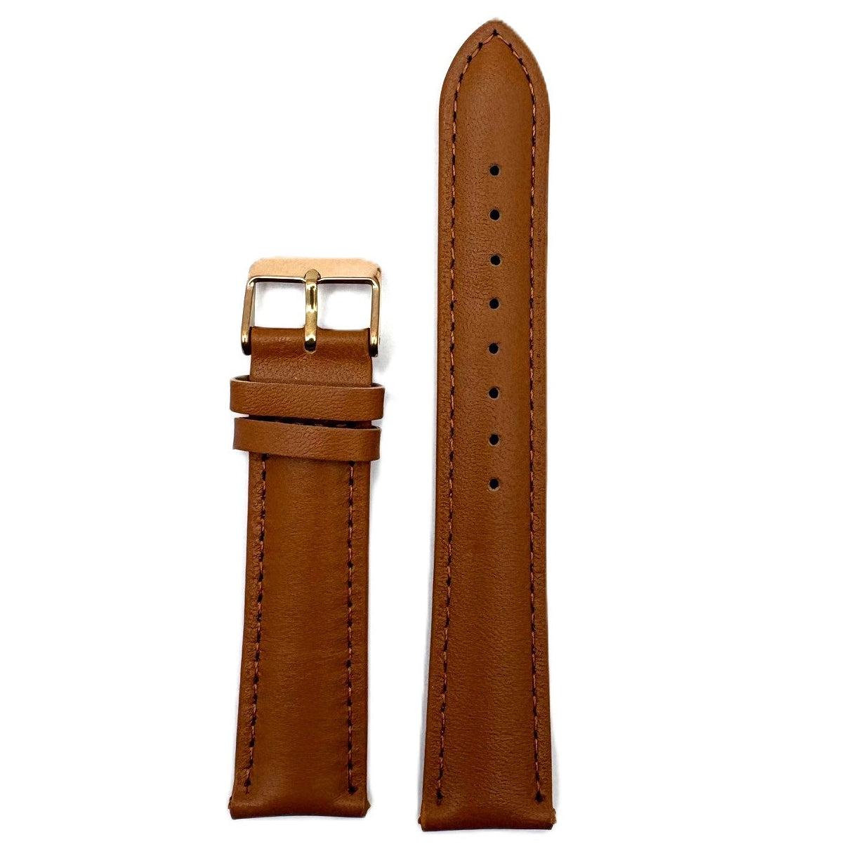 Men's Brown Smooth Leather Strap- Rose-Gold Buckle | 20MM