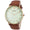 Men's 40mm Cream Dial Super Slim Leather Strap Watch