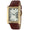 Men's 43 x 30 mm Brown Vintage Tank Leather Strap Watch