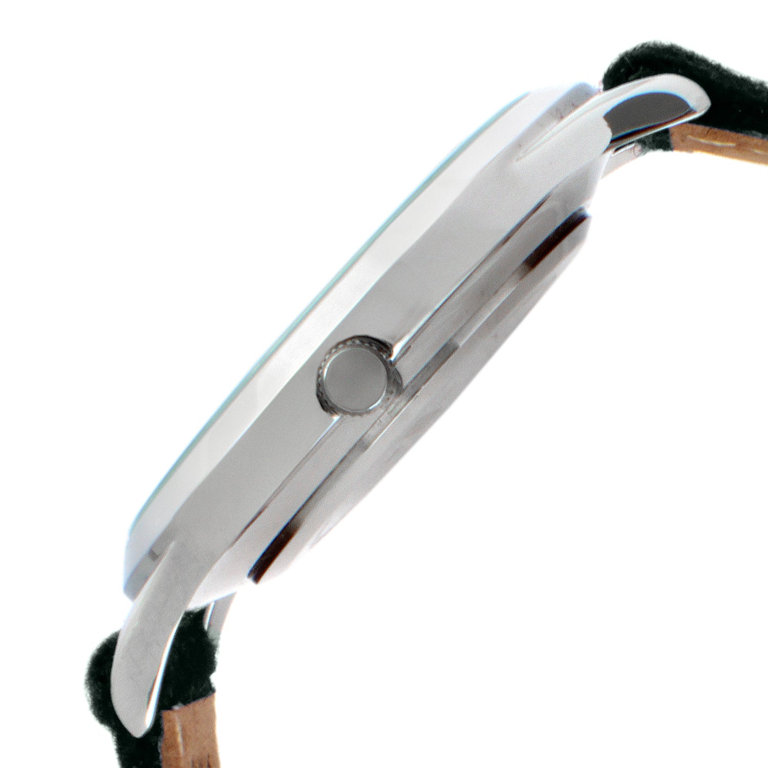 Men's Round 40mm Steel Case with Green Wool/Leather Strap