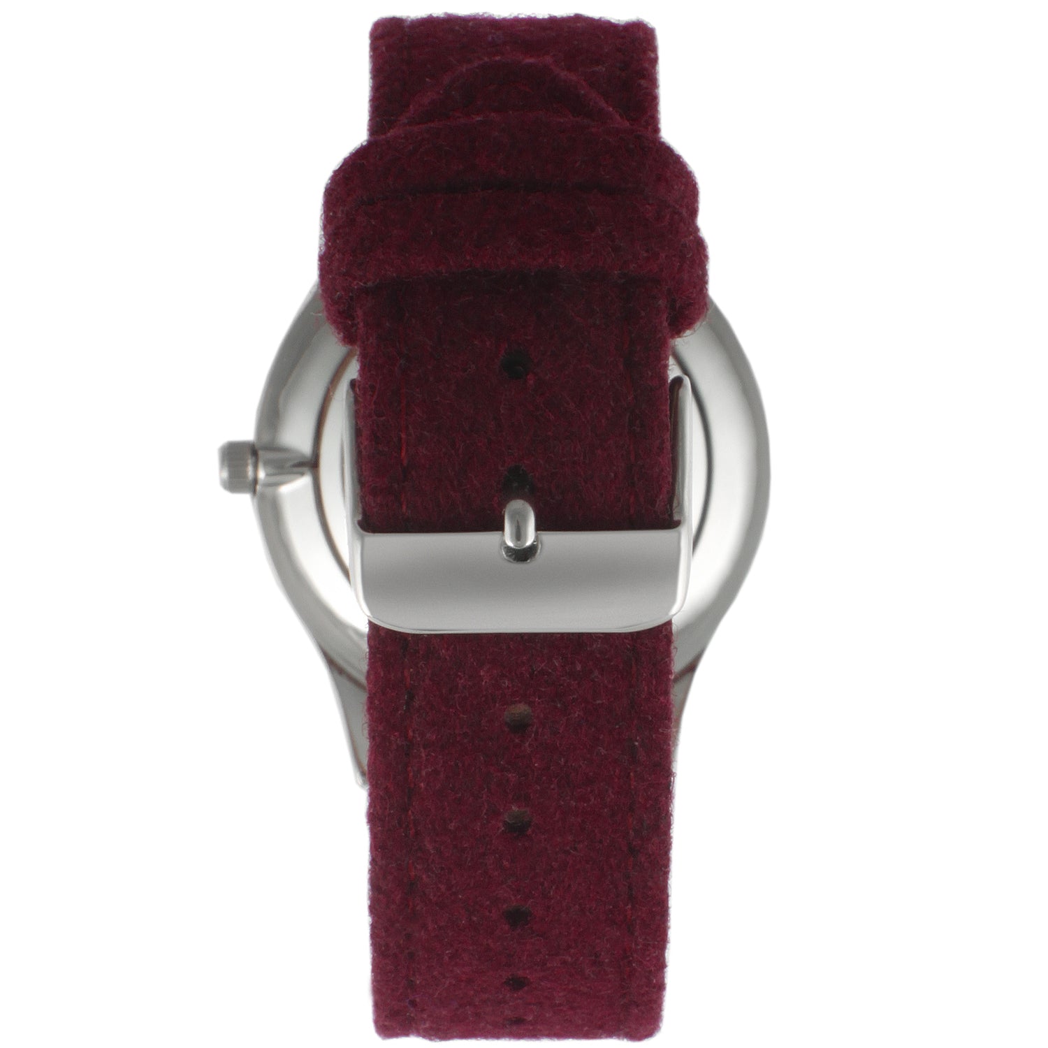 Men's Round 40mm Steel Case with Purple Wool/Leather Strap