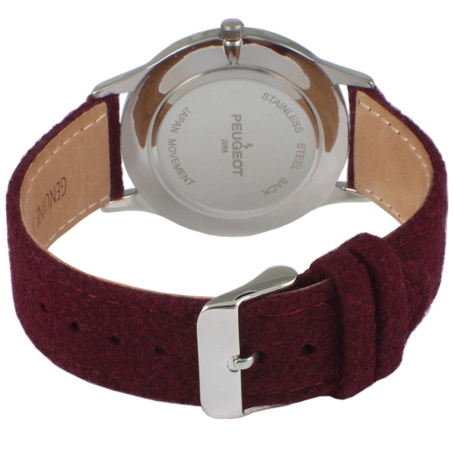 Men's Round 40mm Steel Case with Purple Wool/Leather Strap
