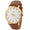 Men 38mm Gold Retro Design Calf Skin Leather Strap watch