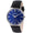 Men's 40mm Blue Dial Vintage Remote Sweep Leather Strap Watch