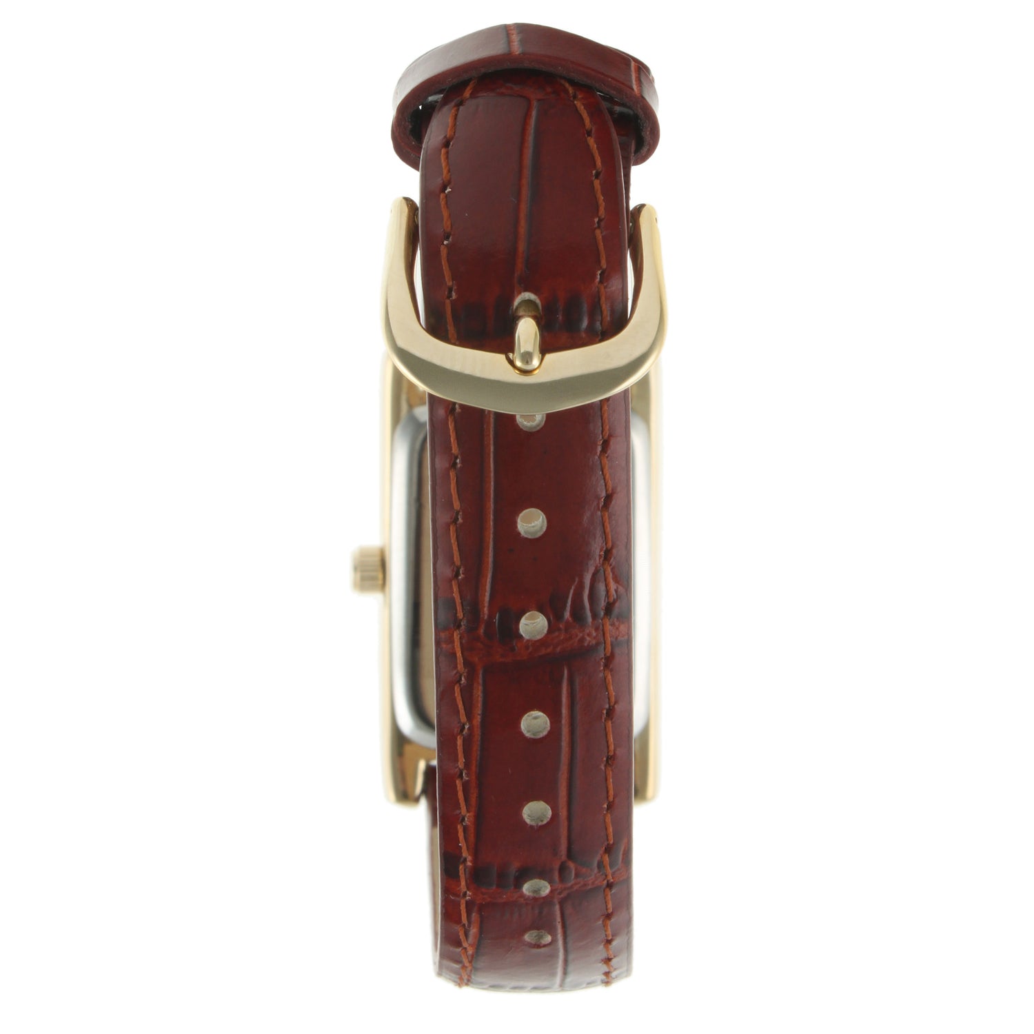 Women's 34x20mm Contour Dress Watch Brown Leather Strap