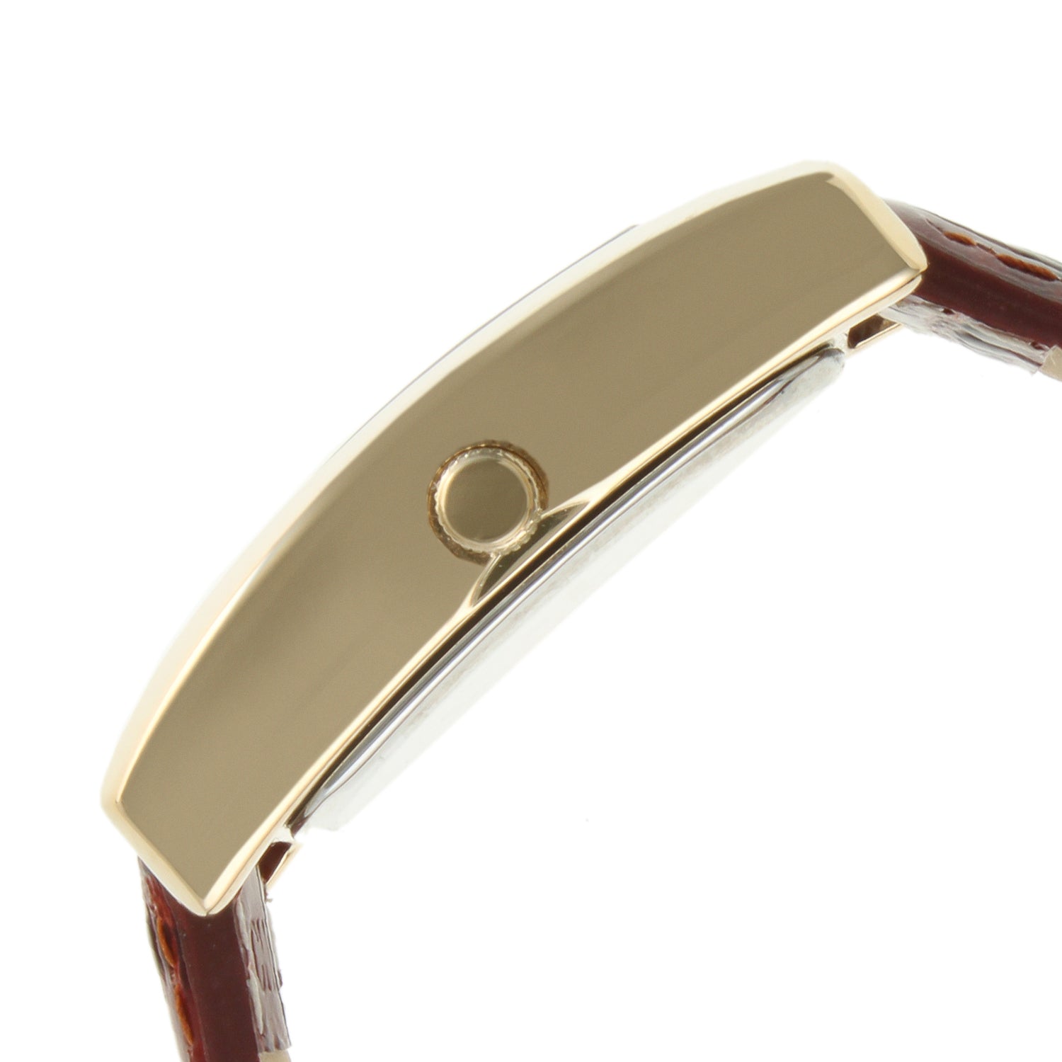 Women's 34x20mm Contour Dress Watch Brown Leather Strap