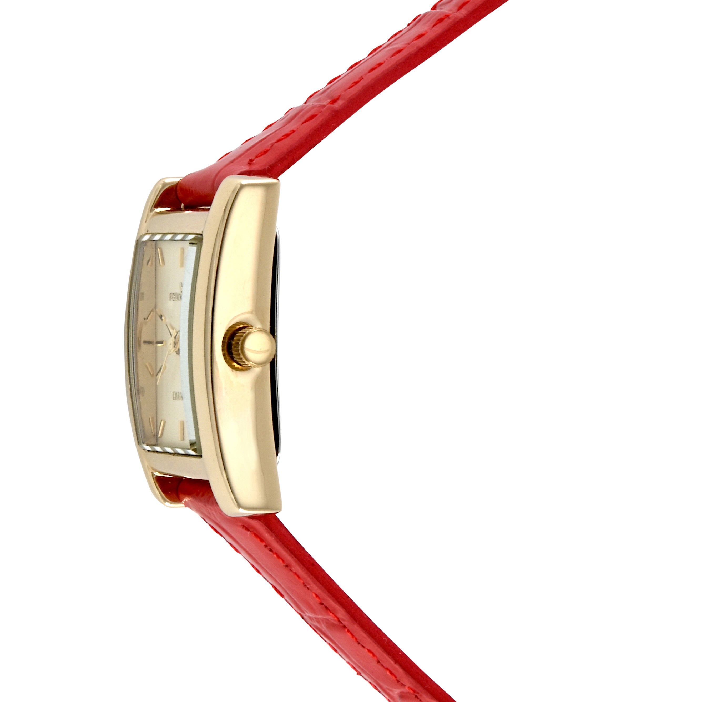 Women's 34x20mm Contour Dress Watch Red Leather Strap