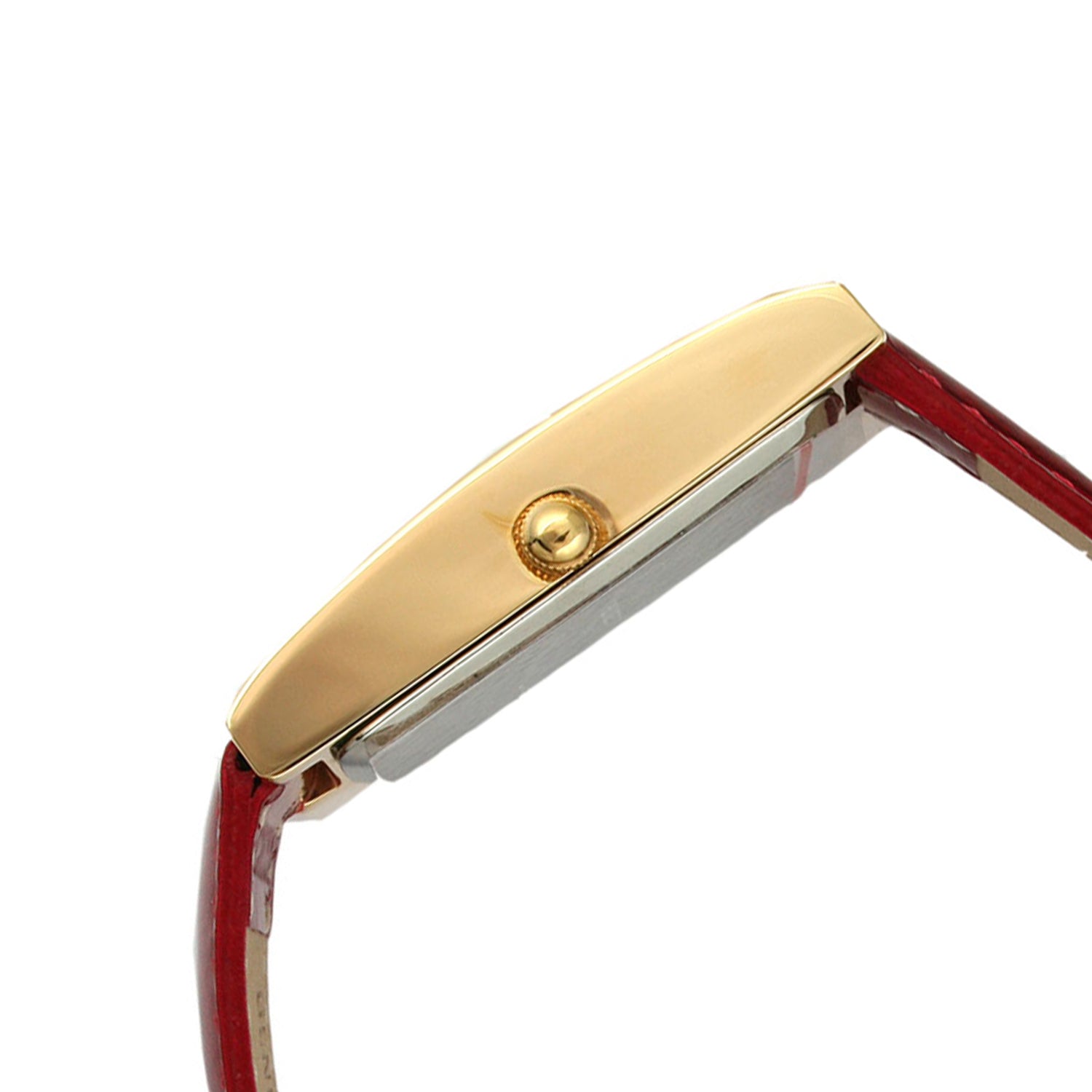 Women's 35x18mm Watch Glossy Red Leather Strap