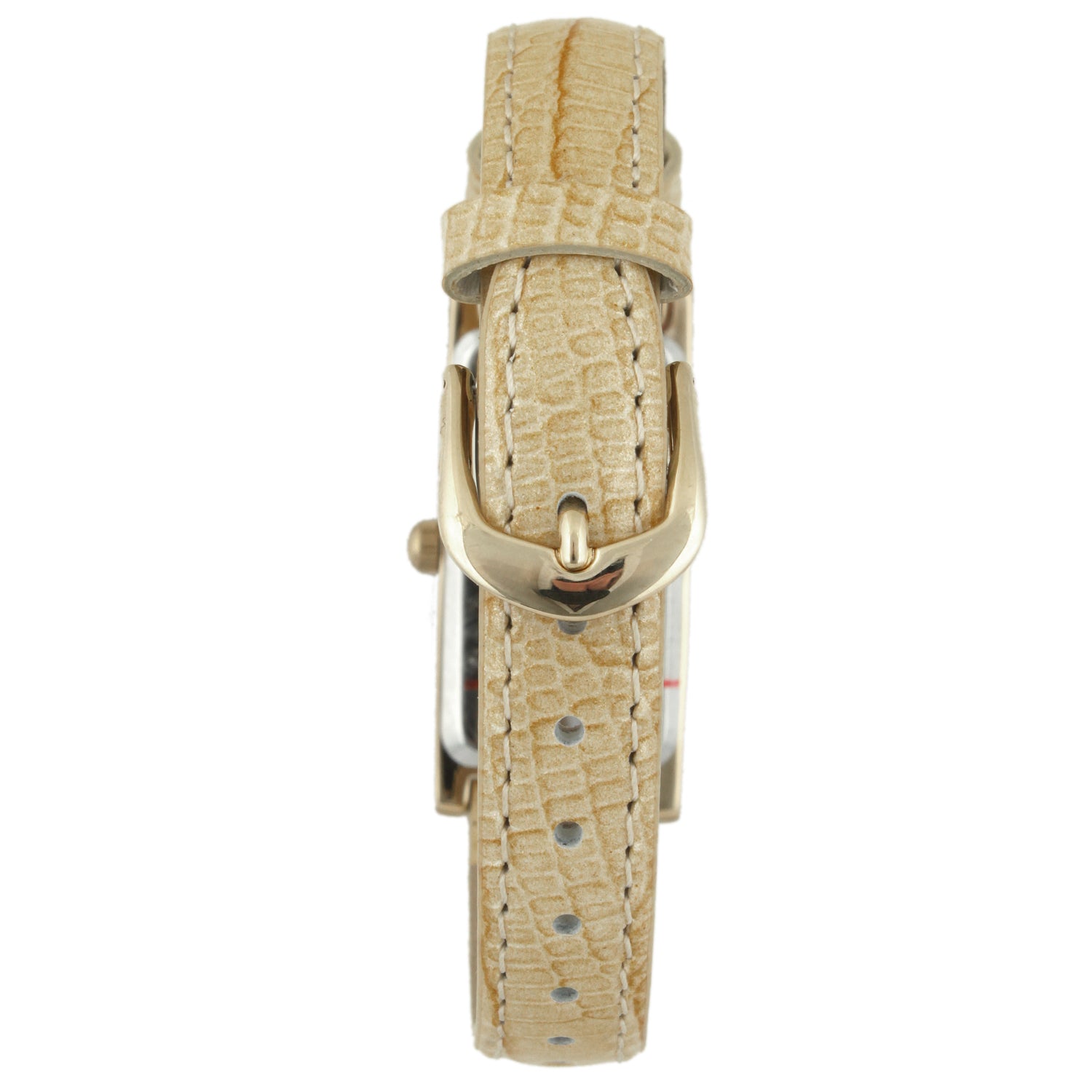 Women 35x18mm Watch Glossy Tan Leather Strap