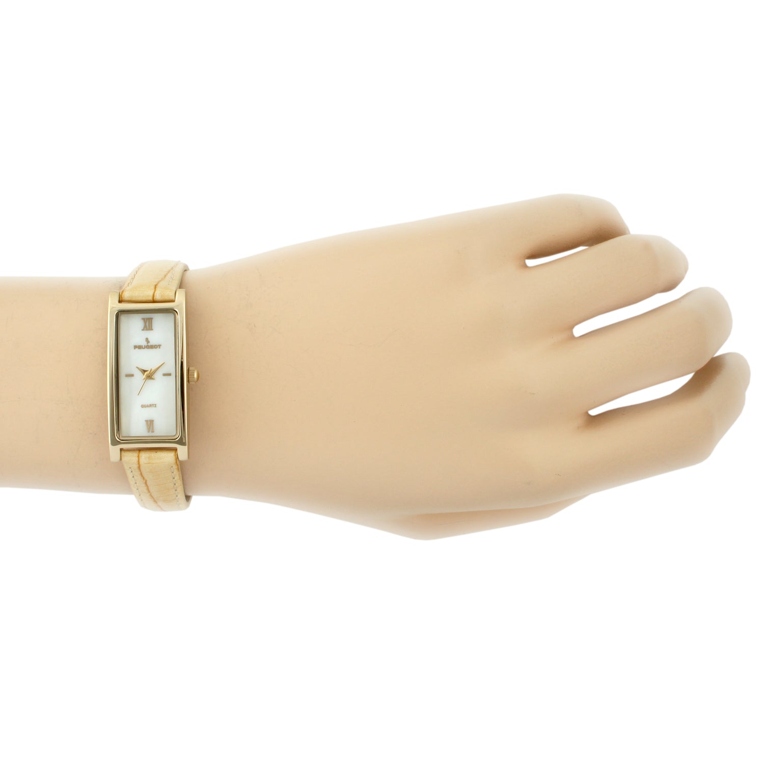 Women 35x18mm Watch Glossy Tan Leather Strap