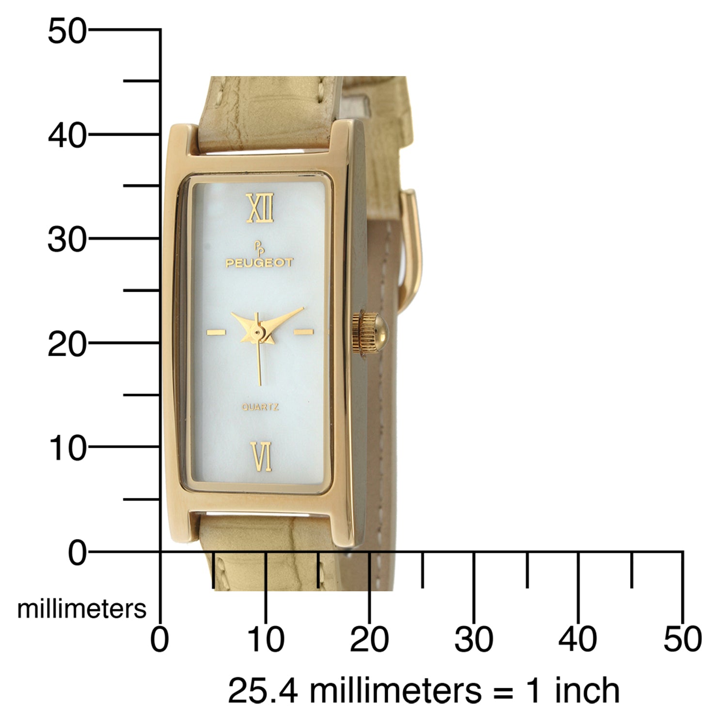 Women 35x18mm Watch Glossy Tan Leather Strap