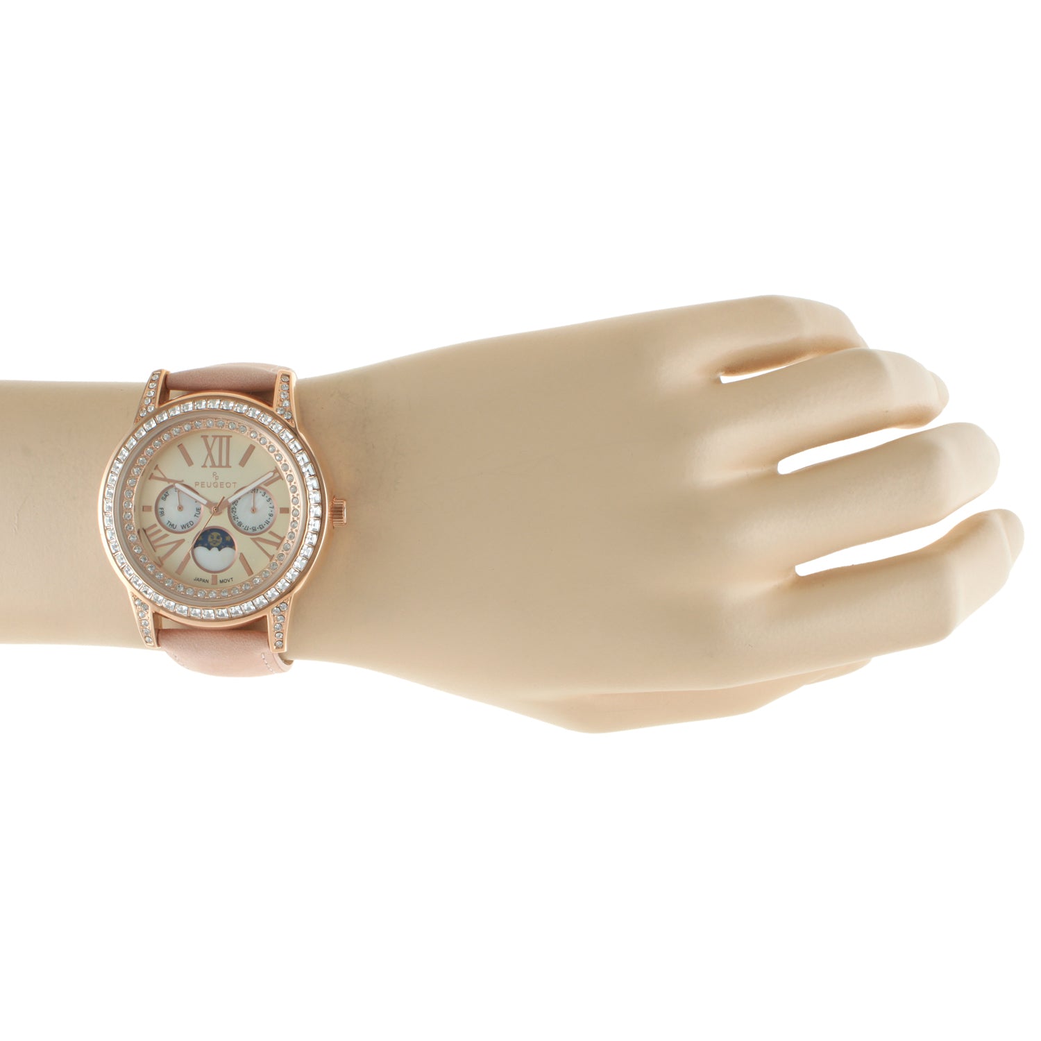 Women's 40mm Multi-Function Watch with Pink Suede Strap