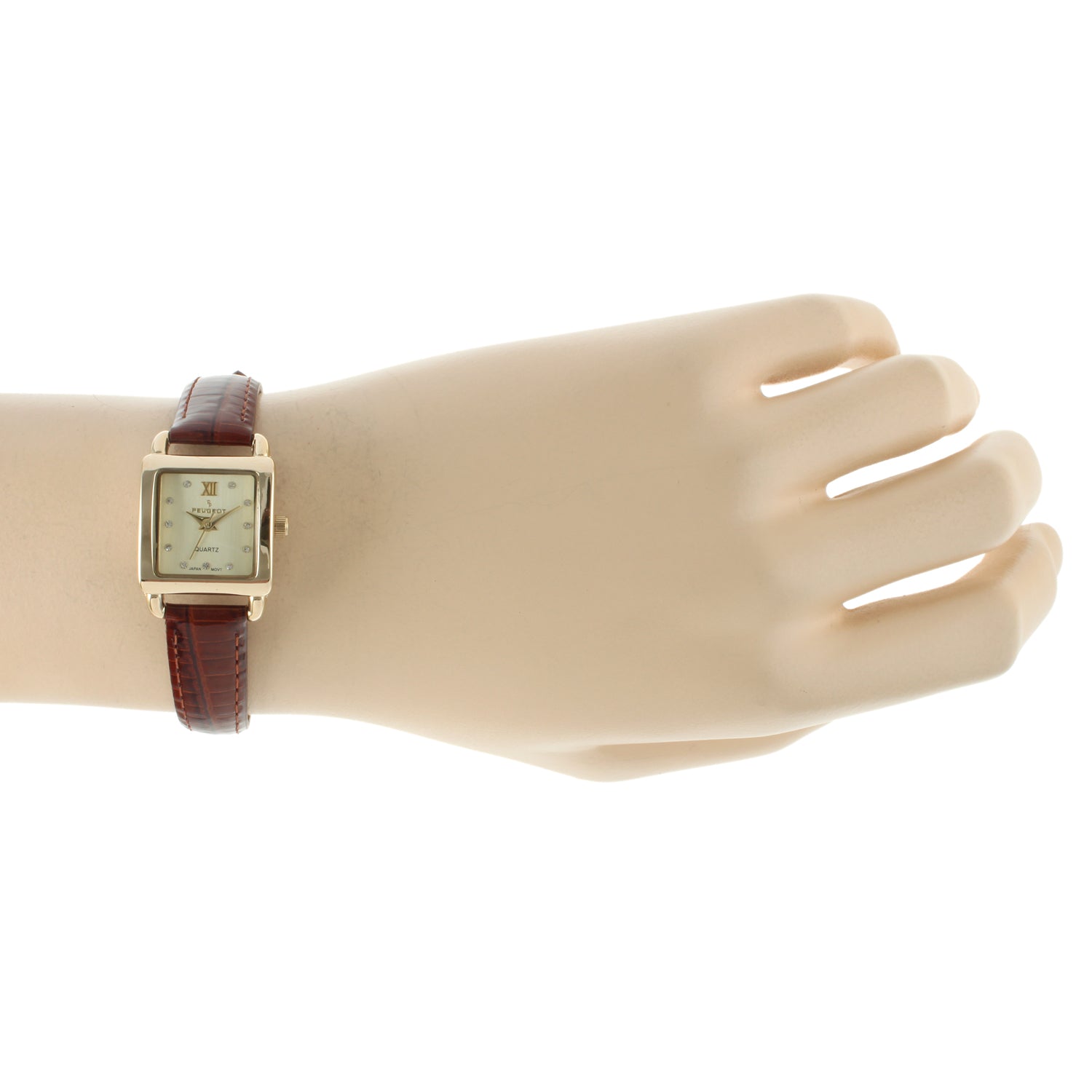 Women s Small Square Case Watch with Crystal Marker Peugeot Watches
