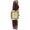 Women's 20mm Square Watch with Glossy Brown Leather Strap