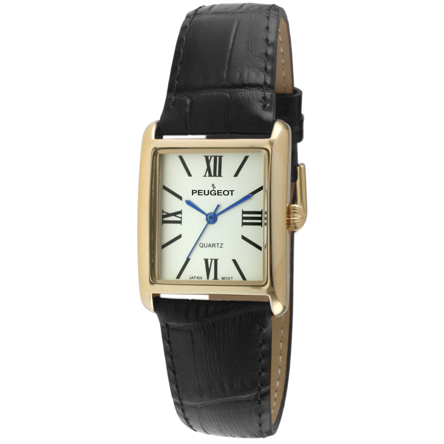 Women Tank Shape Watch With Genuine Leather Strap - Peugeot Watches