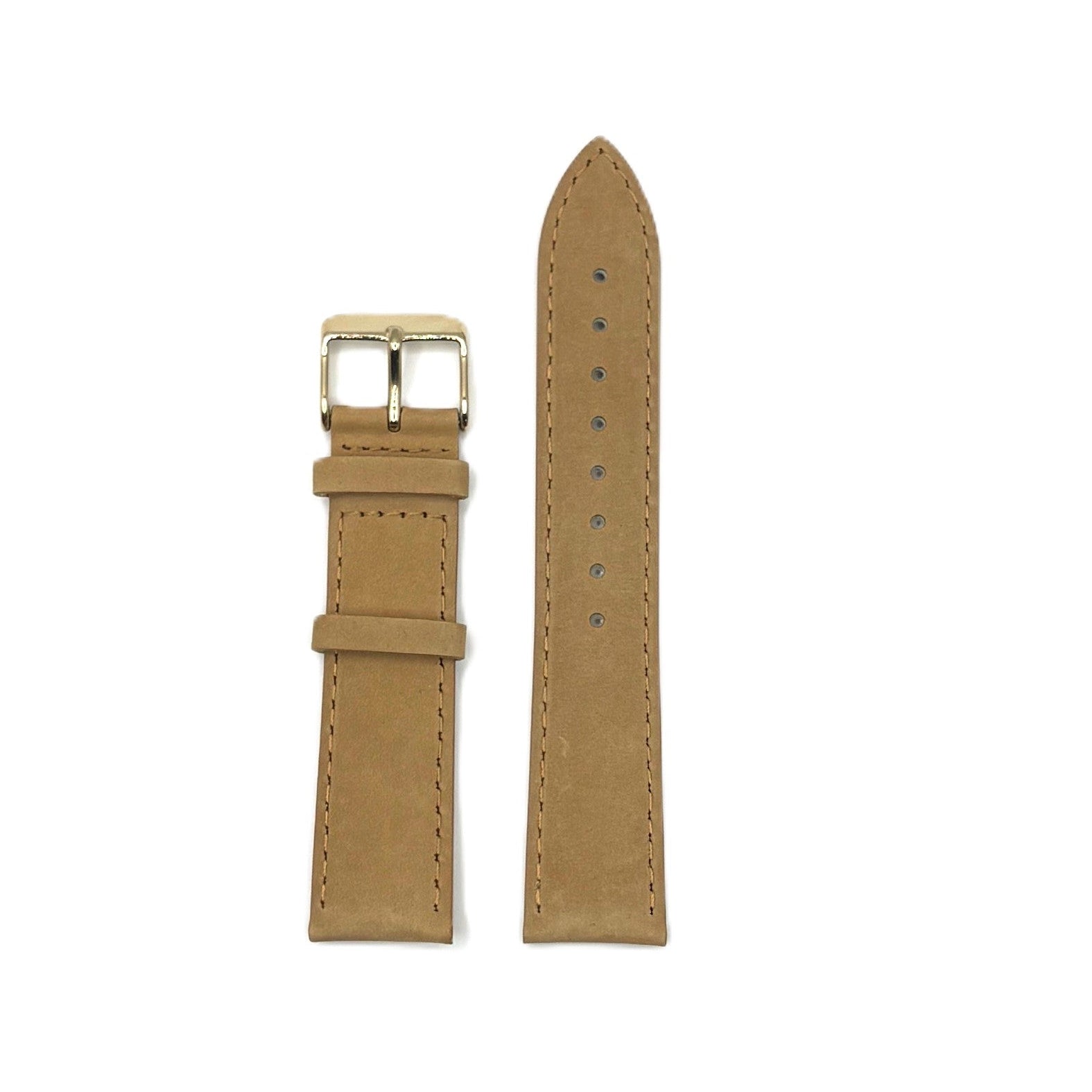 Women's Brown Suede Nubuck Leather Strap- Gold Buckle | 20MM